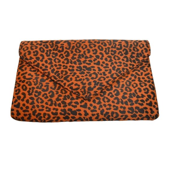 3 am Forever Leopard Print Envelope Clutch Bag With Gold Chain Strap - Picture 6 of 7